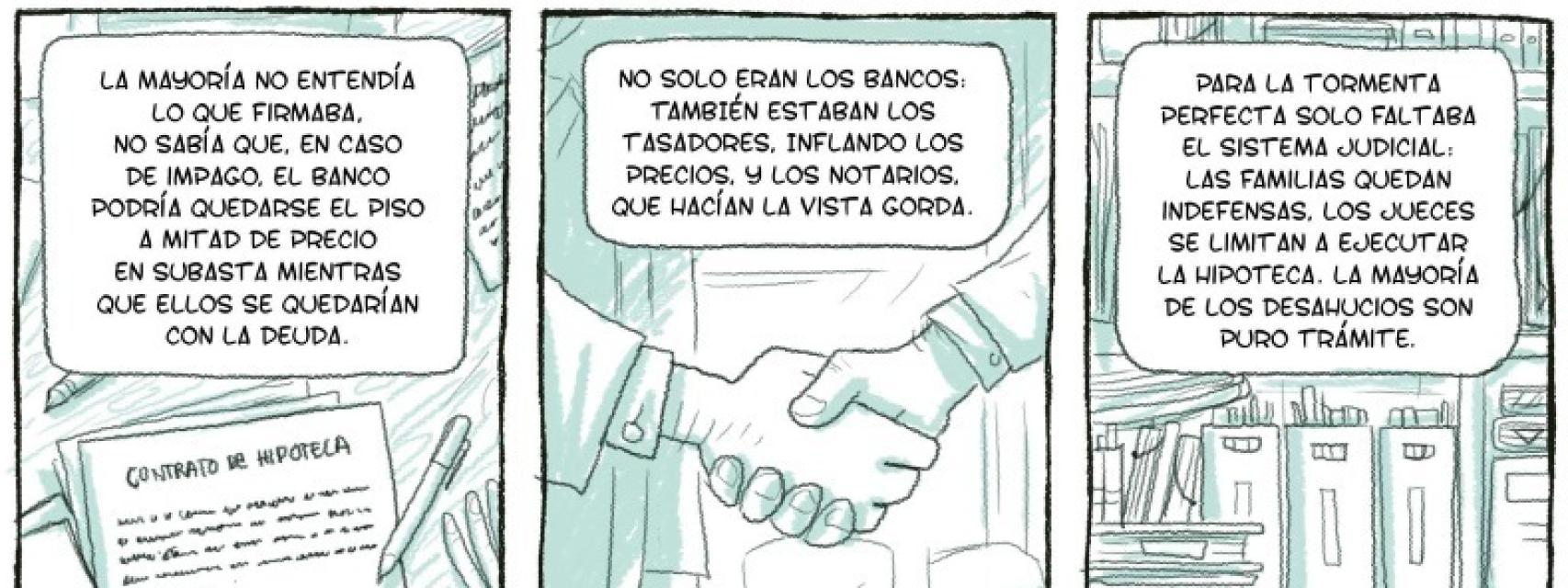 El libro se centra en la lucha contra los desahucios.