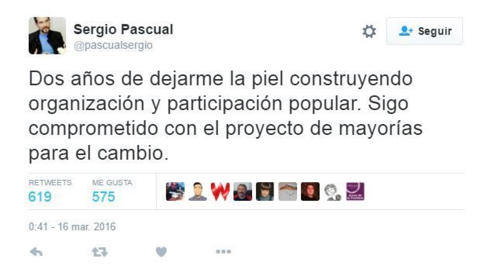 El mensaje de Sergio Pascual tras conocerse su cese.