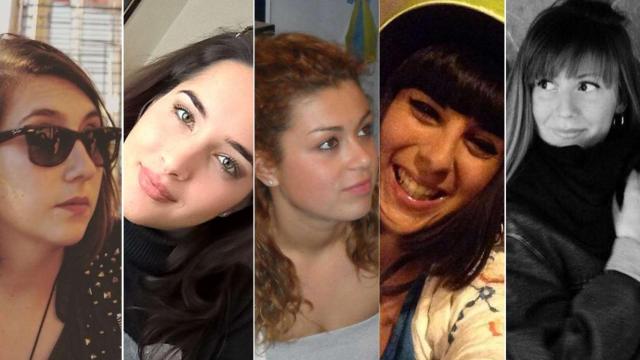 Imágenes de cinco de las siete estudiantes italianas