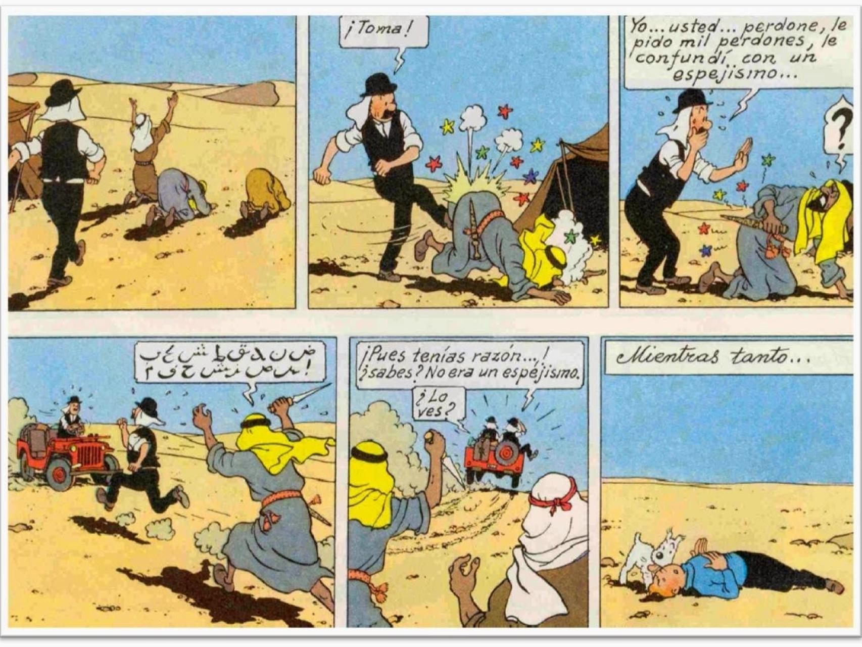 Viñetas pertenecientes a Tintín en el país del oro negro, en 1939.