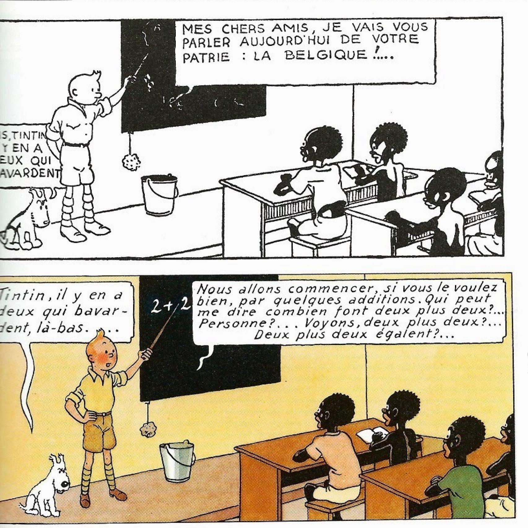 Una de las viñetas acusadas de paternalismo belga que fue reeditada más tarde.