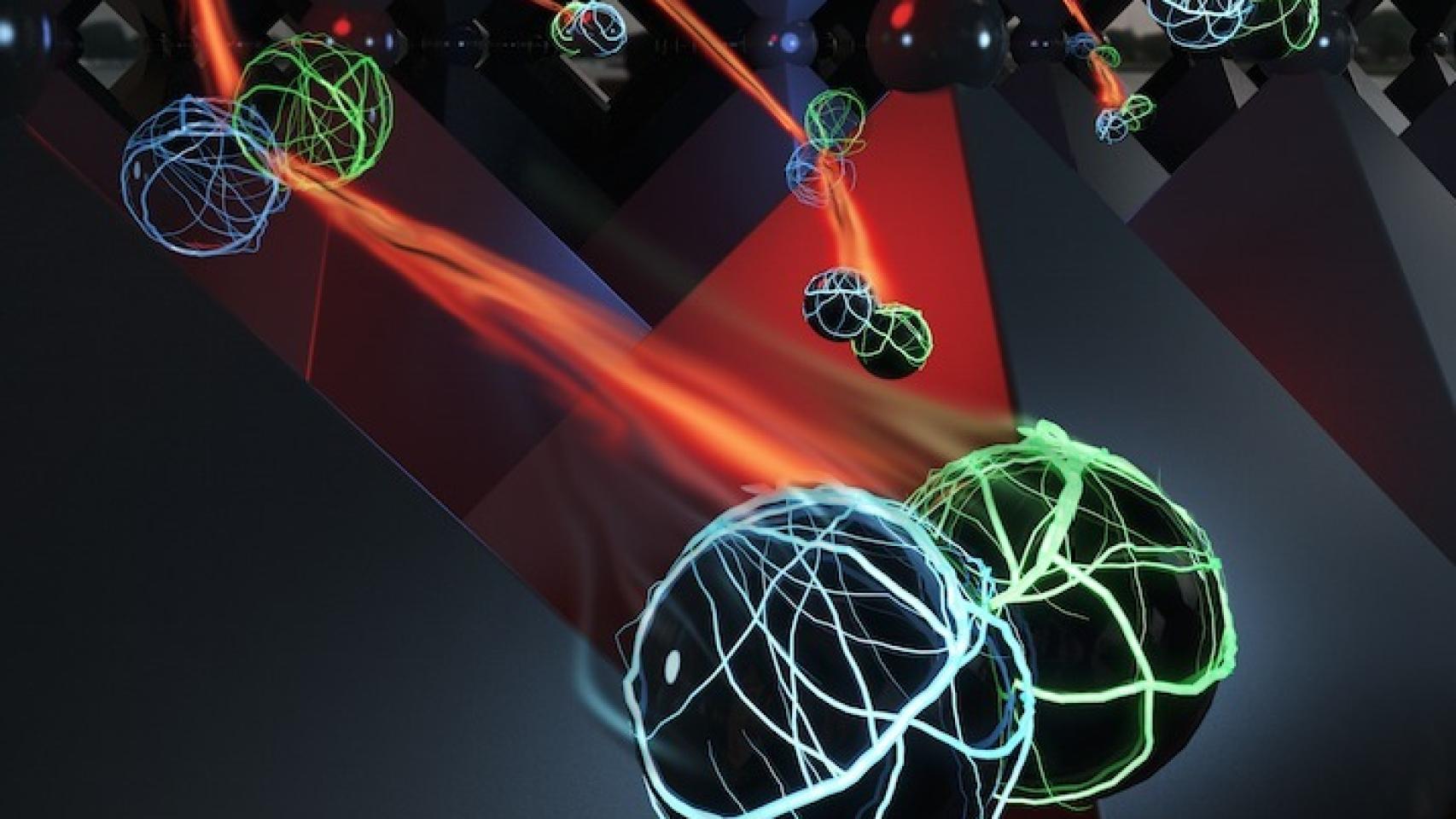 Recreación del reciclaje de fotones en una estructura cristalina de perovskita.