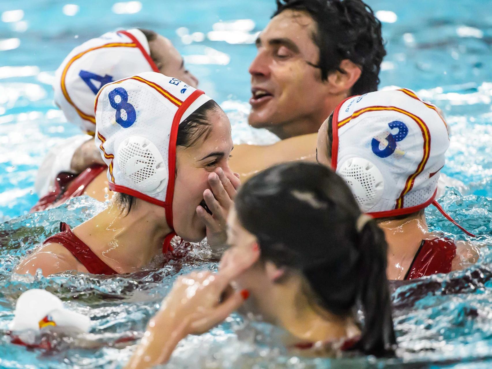 Las jugadoras españolas celebran el triunfo ante Holanda.