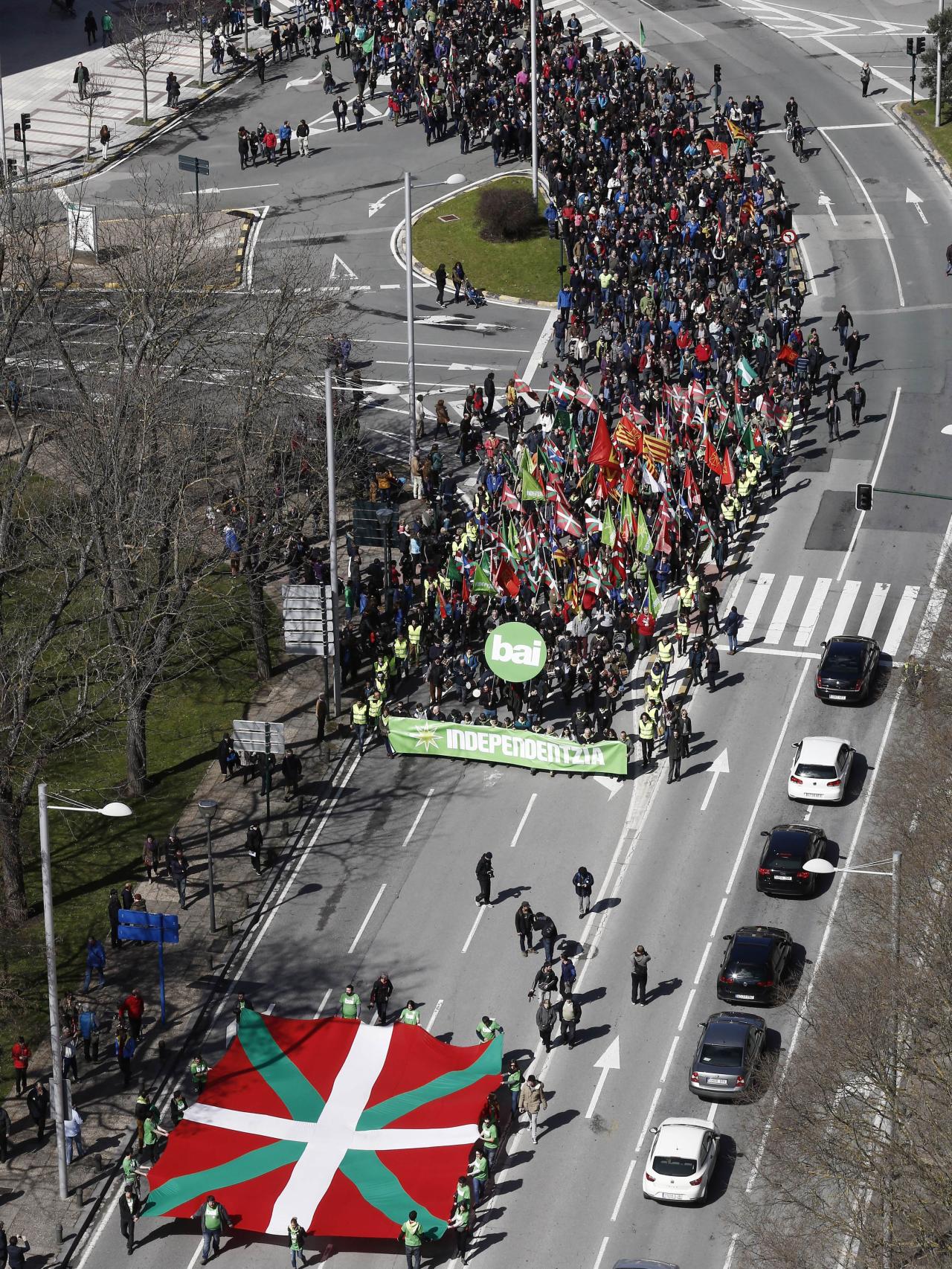 Manifestación convocada por la izquierda abertzale en Pamplona.