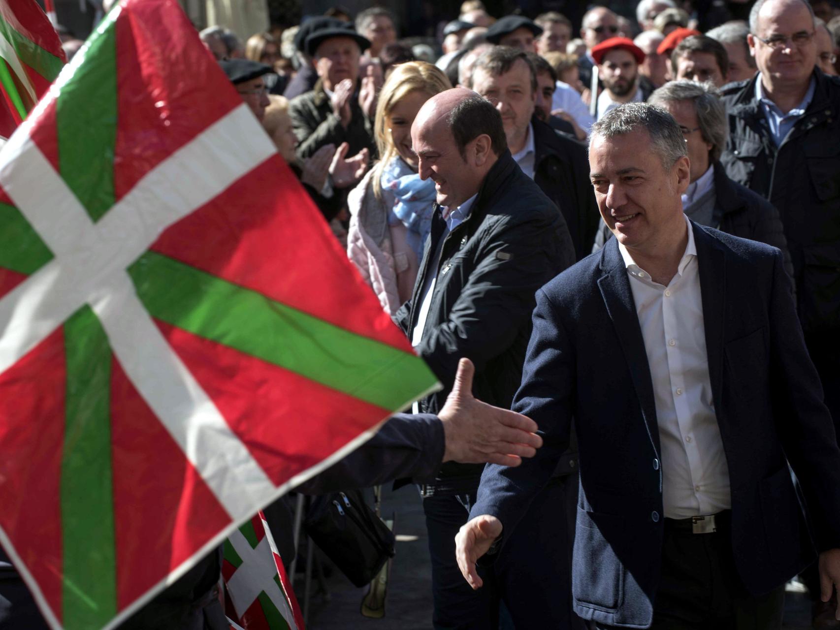 El lehendakari, Íñigo Urkullu, durante la celebración del Aberri Eguna.