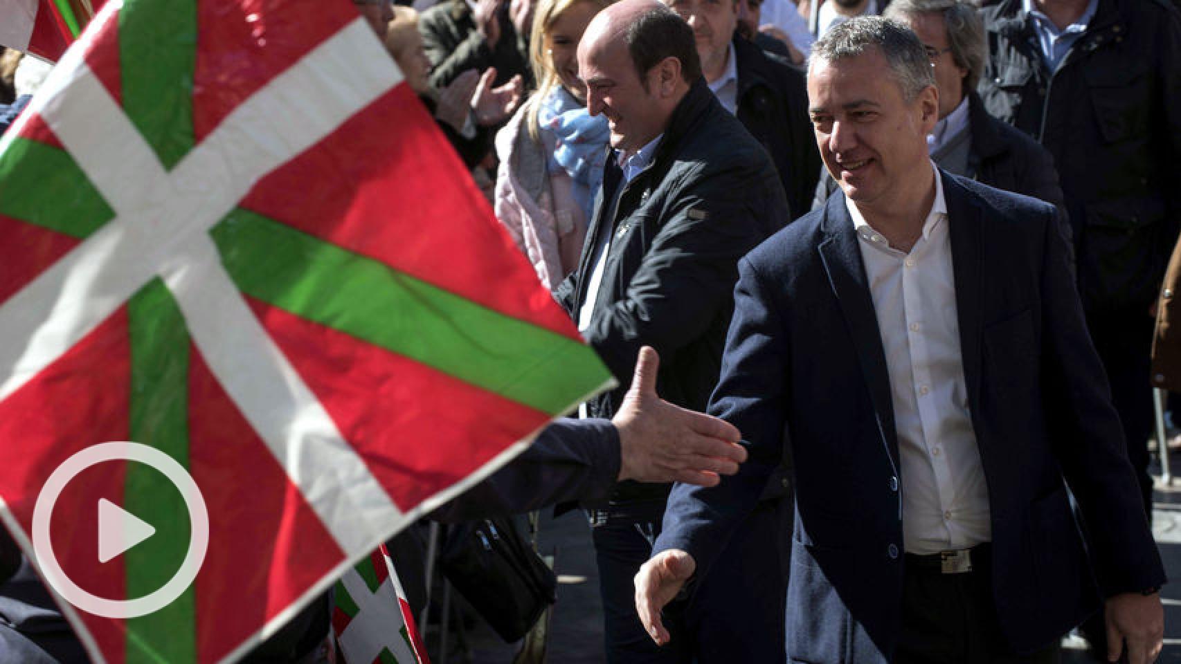 El lehendakari, Íñigo Urkullu, durante la celebración del Aberri Eguna.