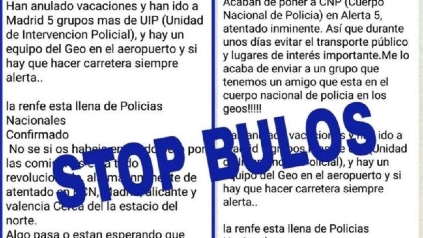 El mensaje que se está viralizando por 'whatsapp'.