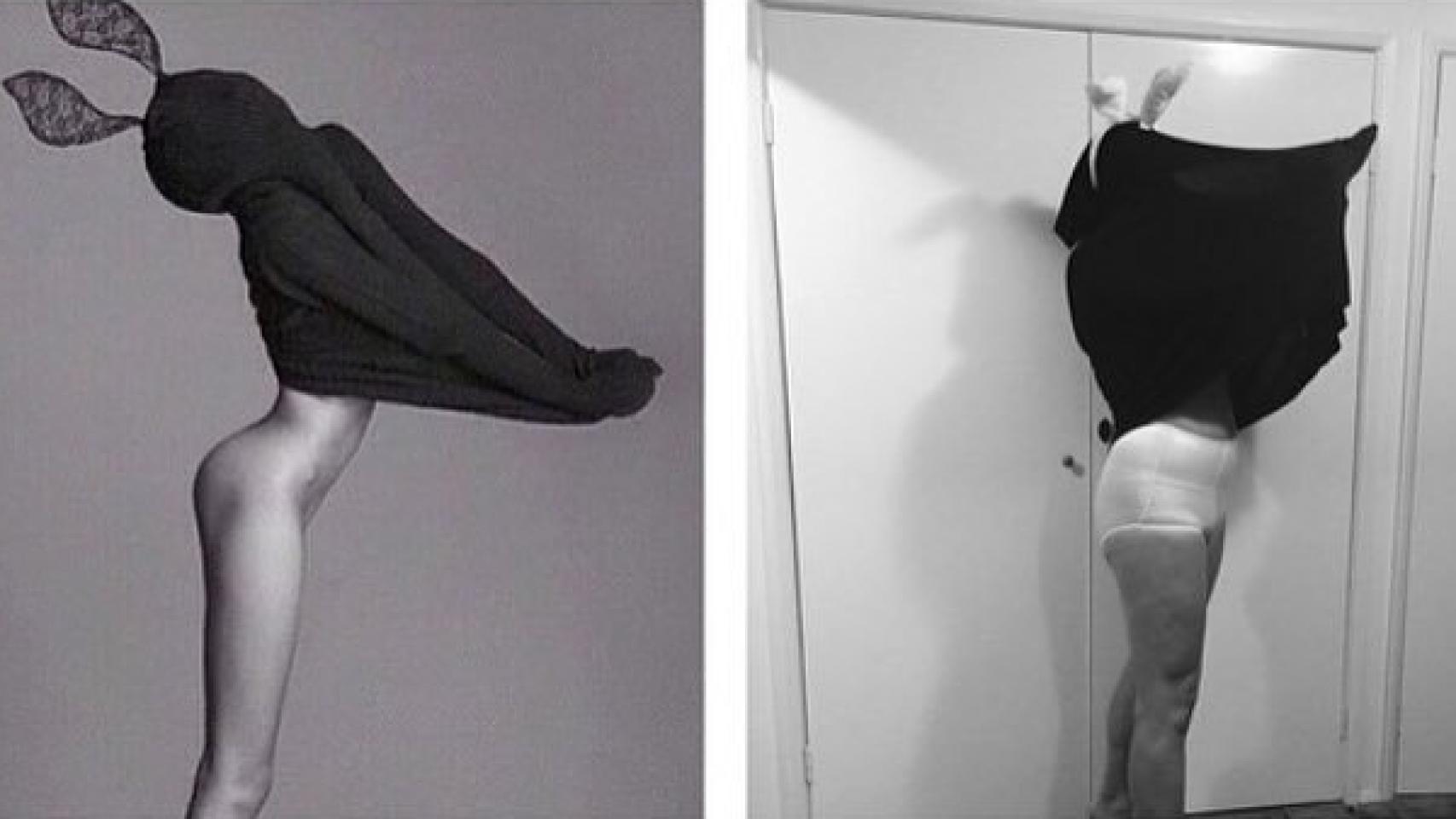 Kendall Jenner y Celeste Barber quitándose el jersey