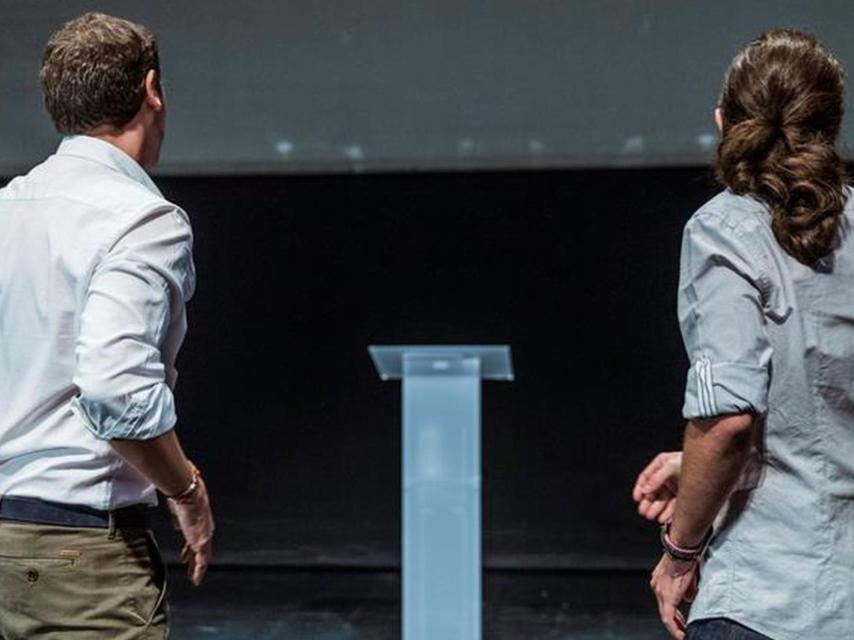 Rivera e Iglesias en el debate en campaña de la Universidad Carlos III