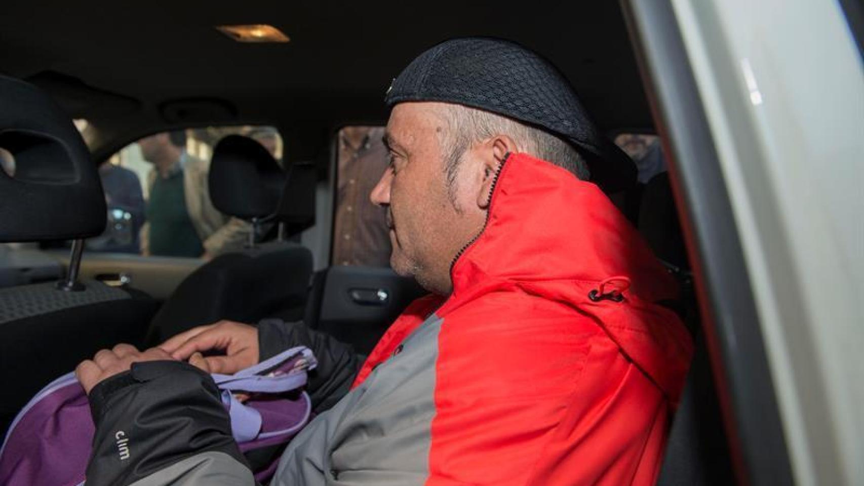 Bódalo, en el coche policial.