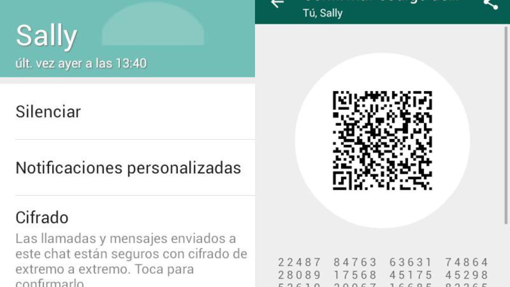 Así sería la verificación del cifrado en WhatsApp