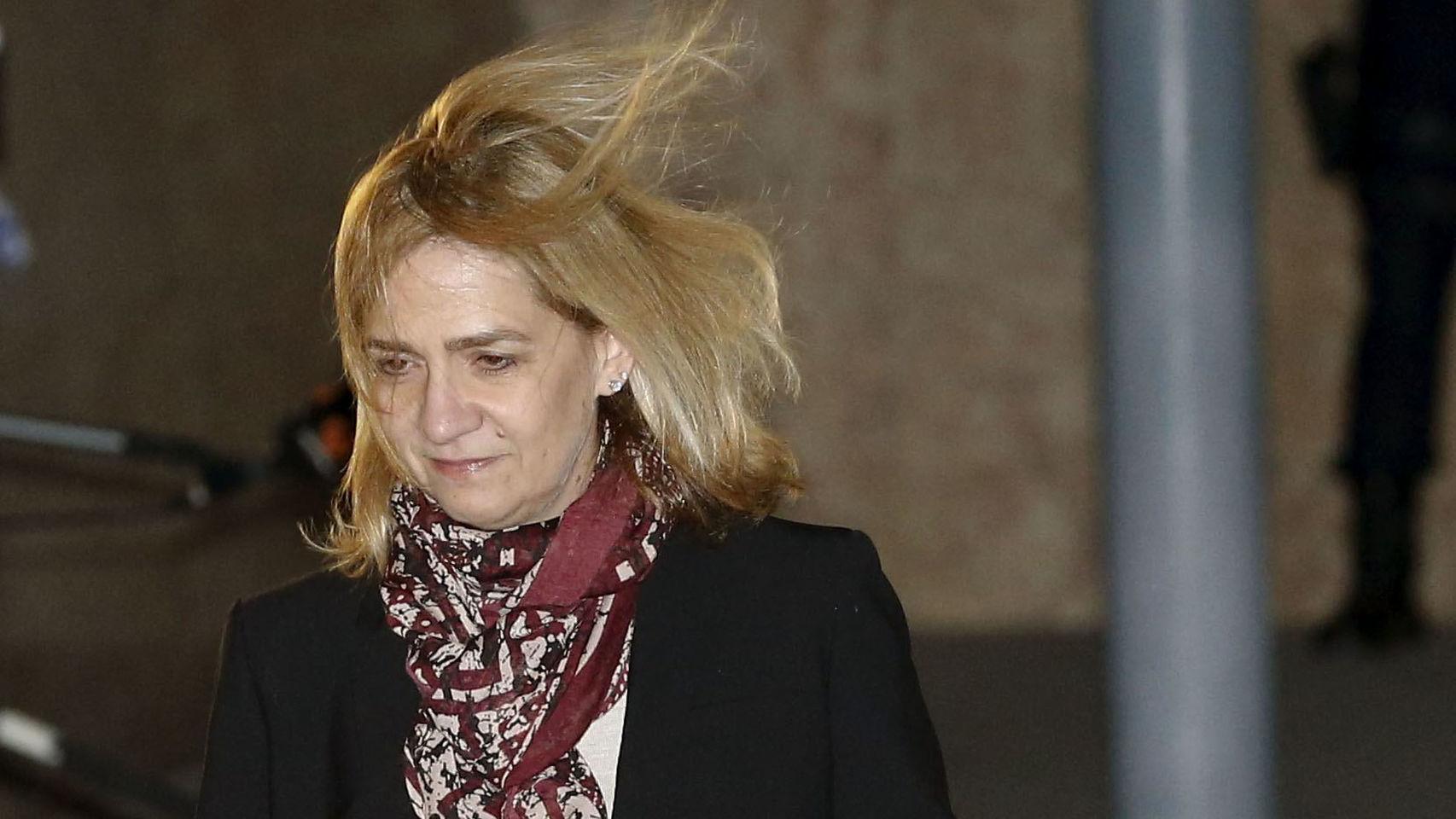 La infanta Cristina, saliendo de la vista de Nóos.