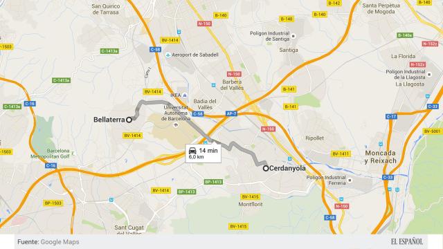 La Universidad Autónoma y la Autopista AP-7 separan ambas localidades