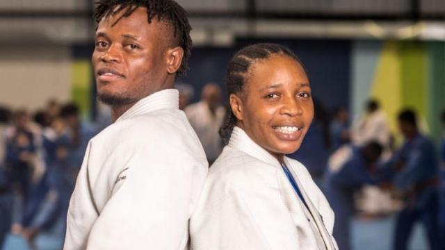 Los dos atletas, en el Instituto Reação.