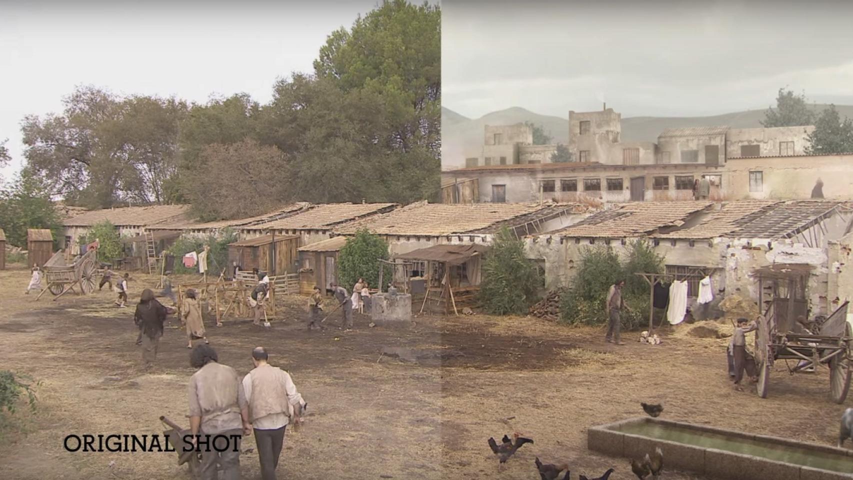 Un ejemplo del trabajo de Cuéllar, antes y después de su edición.