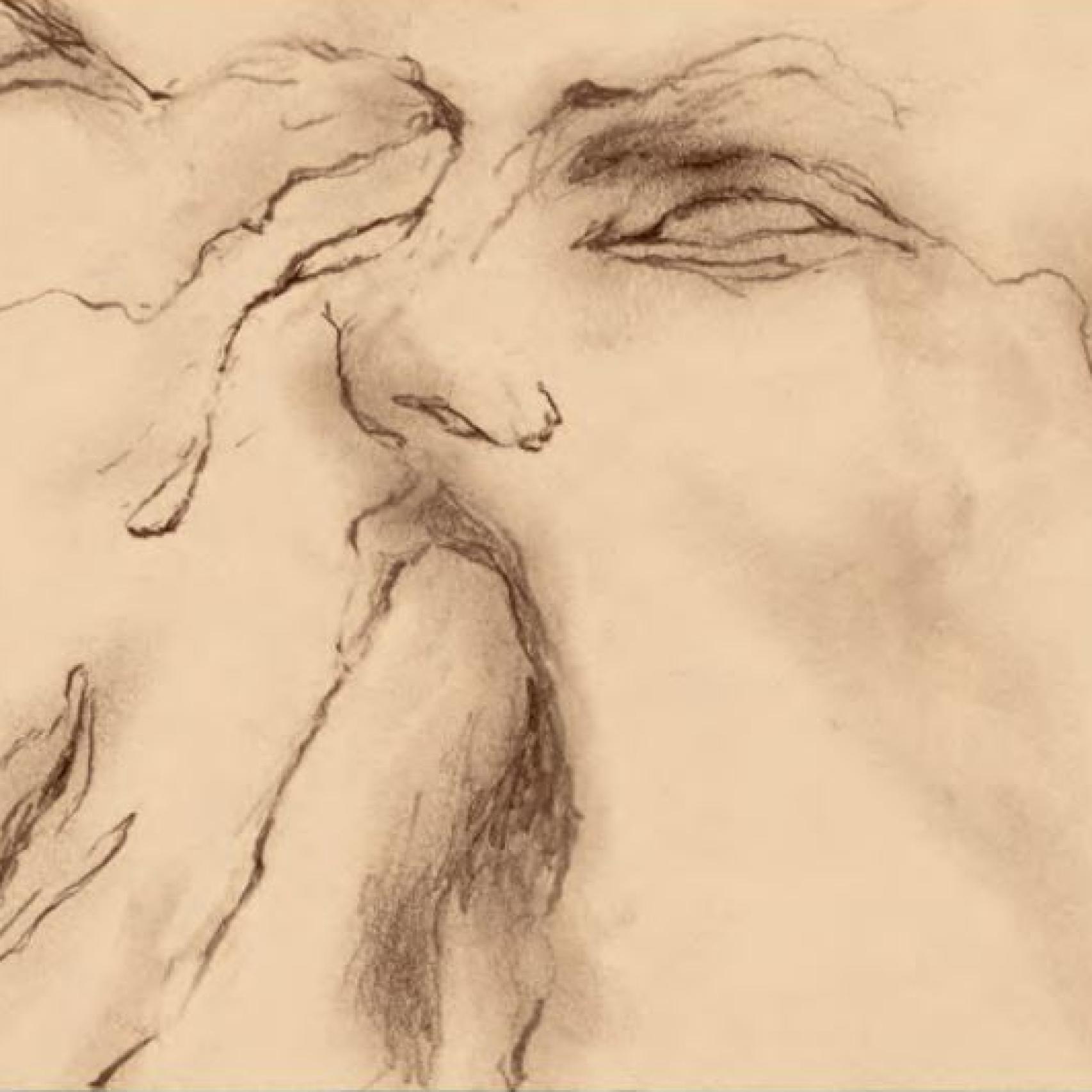 Uno de los dibujos pornográficos de Aute en el que retrata una felación.