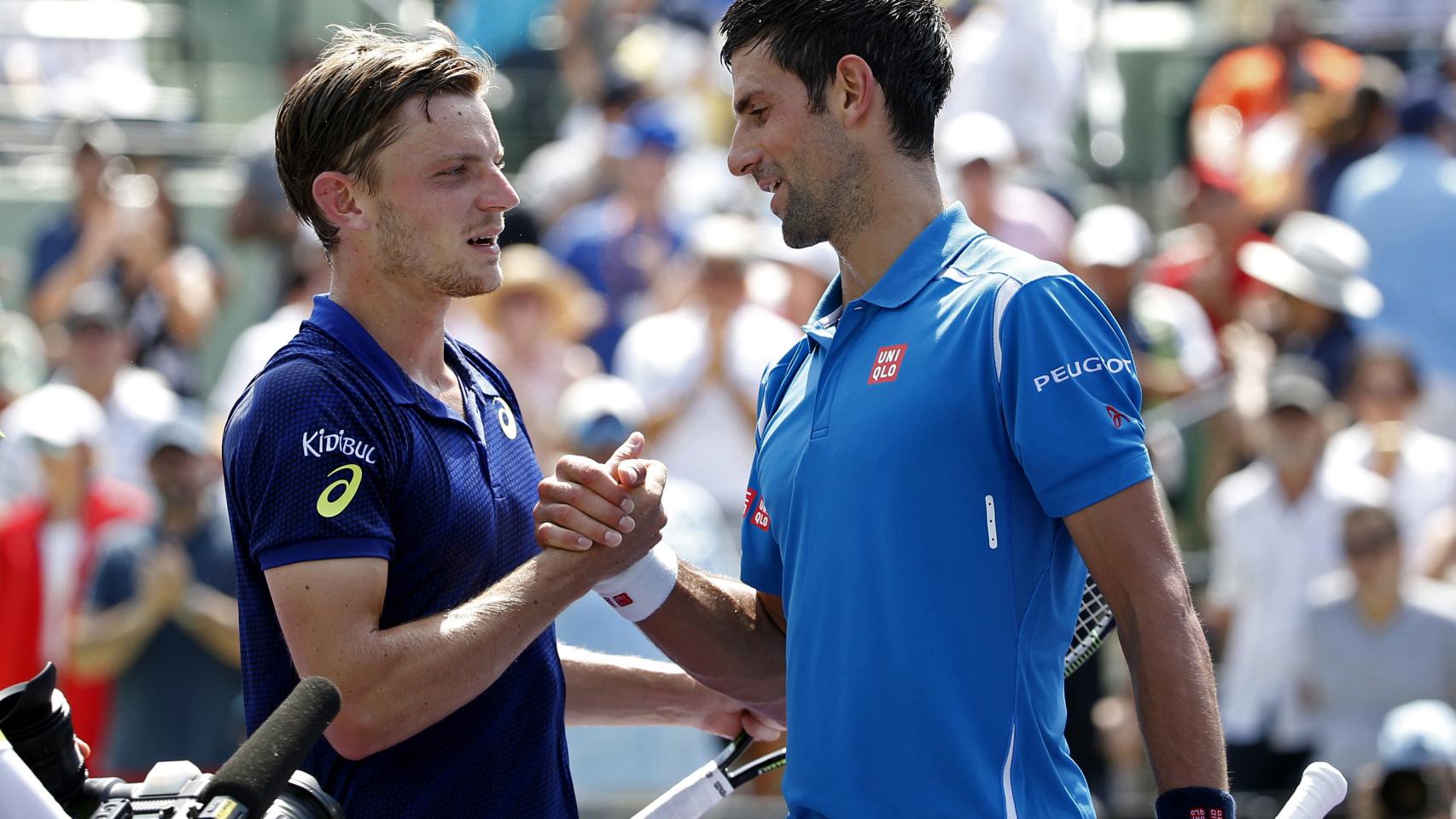 Djokovic y Goffin, tras las semifinales de Miami.