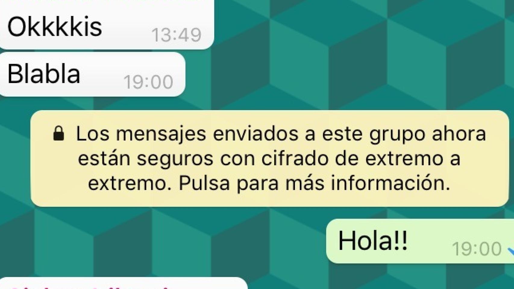 Pantallazo de la notificación.