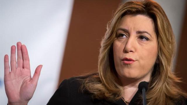 Susana Díaz durante un desayuno informativo.