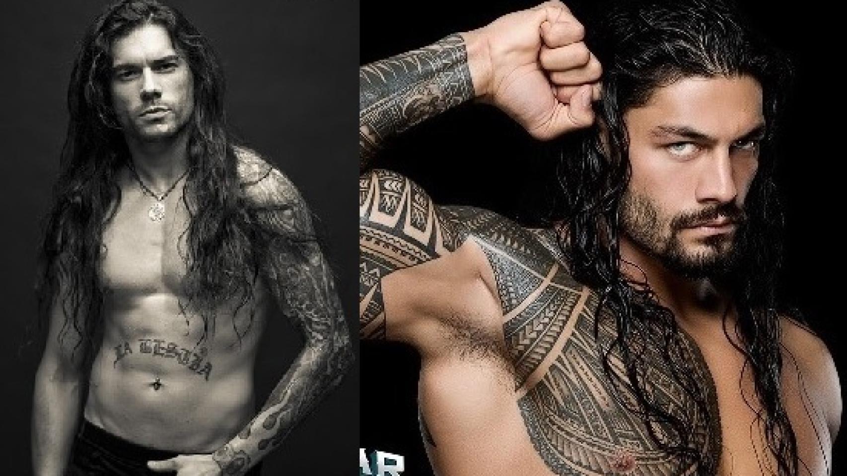 Leo Jiménez, la estrella del rock y Roman Reigns, luchador de la WWE