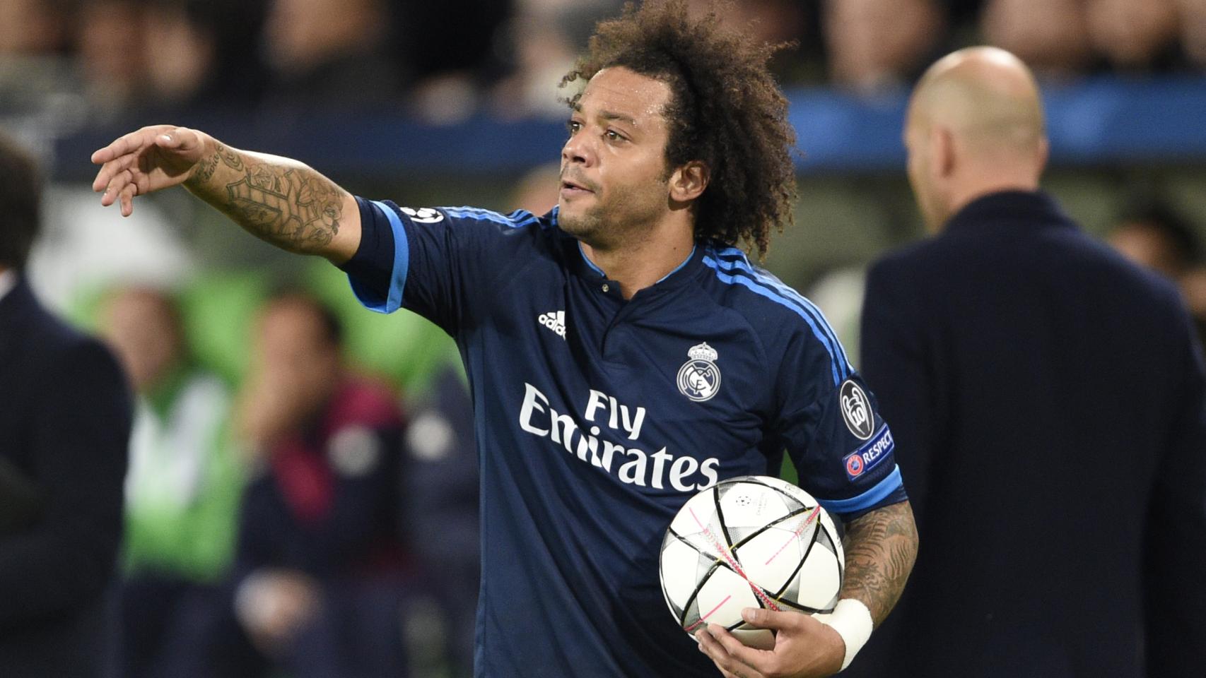 Marcelo, durante el Wolfsburgo-Madrid