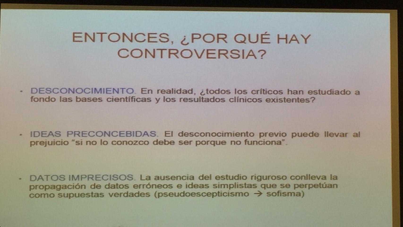 Una de las diapositivas usadas durante el evento.