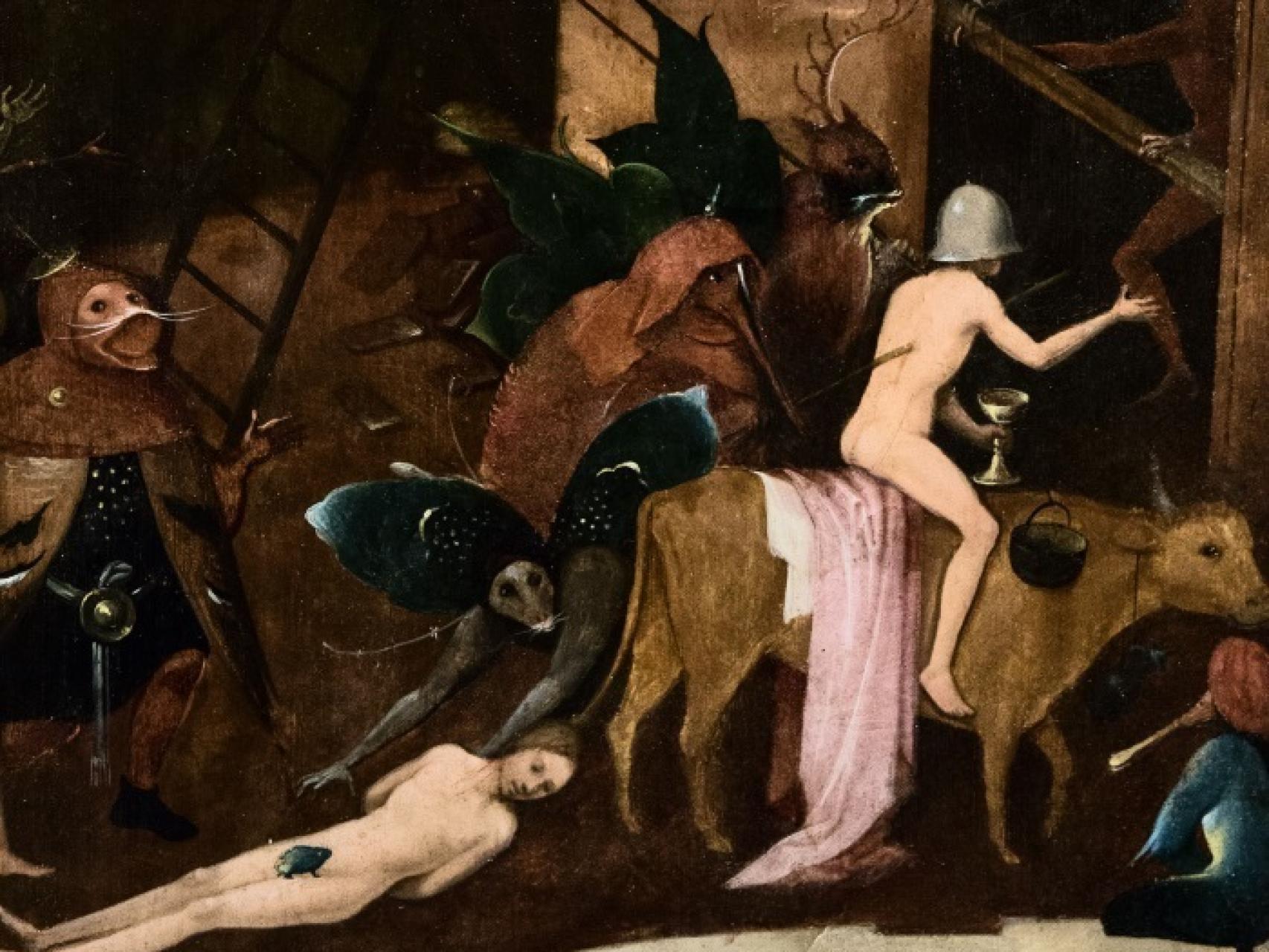 Un fragmento de la tabla lateral del tríptico del Carro del heno.