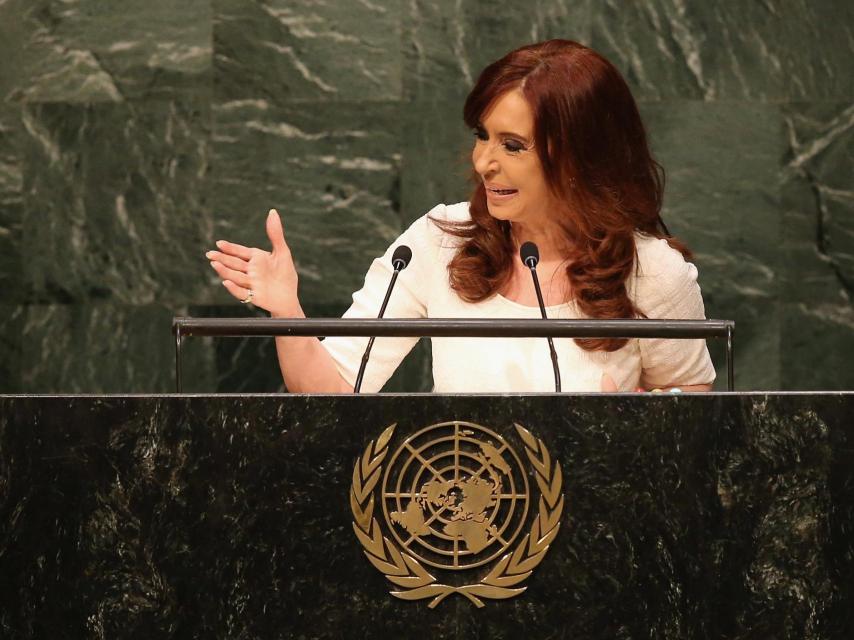 La expresidenta argentina durante un discurso en la sede de la ONU.