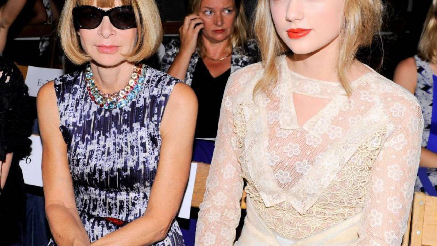 Anna Wintour y Taylor Swift en el desfile de Rodarte