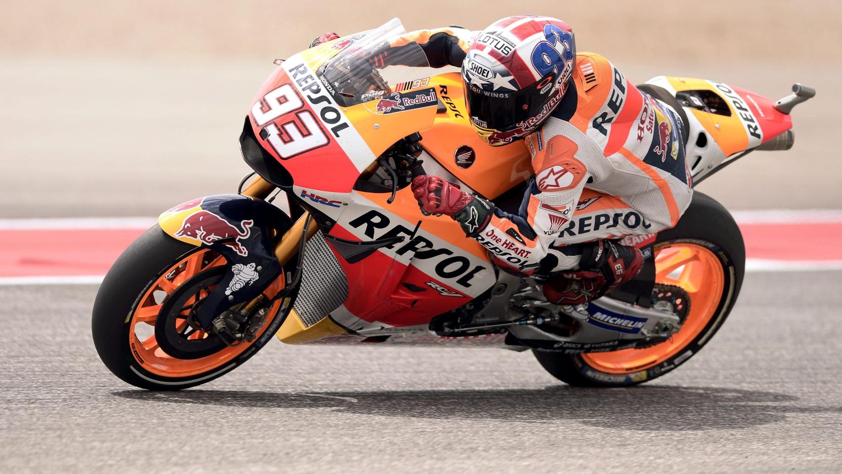 Marc Márquez durante los entrenamientos del GP de Las Américas.