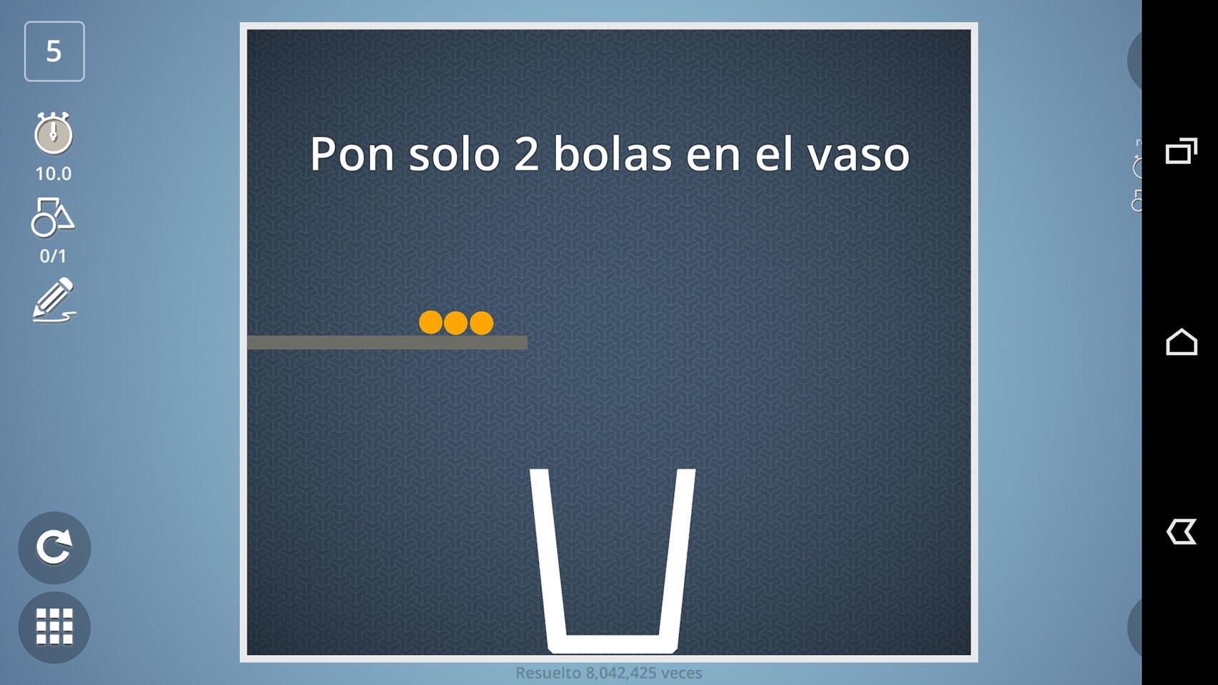 Uno de los retos más simples que plantea Brain it on.