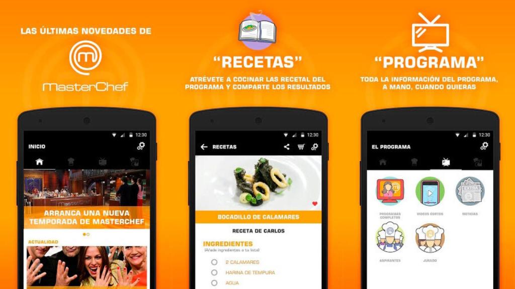 Aplicación de Masterchef: Noticias, recetas y contenido exclusivo