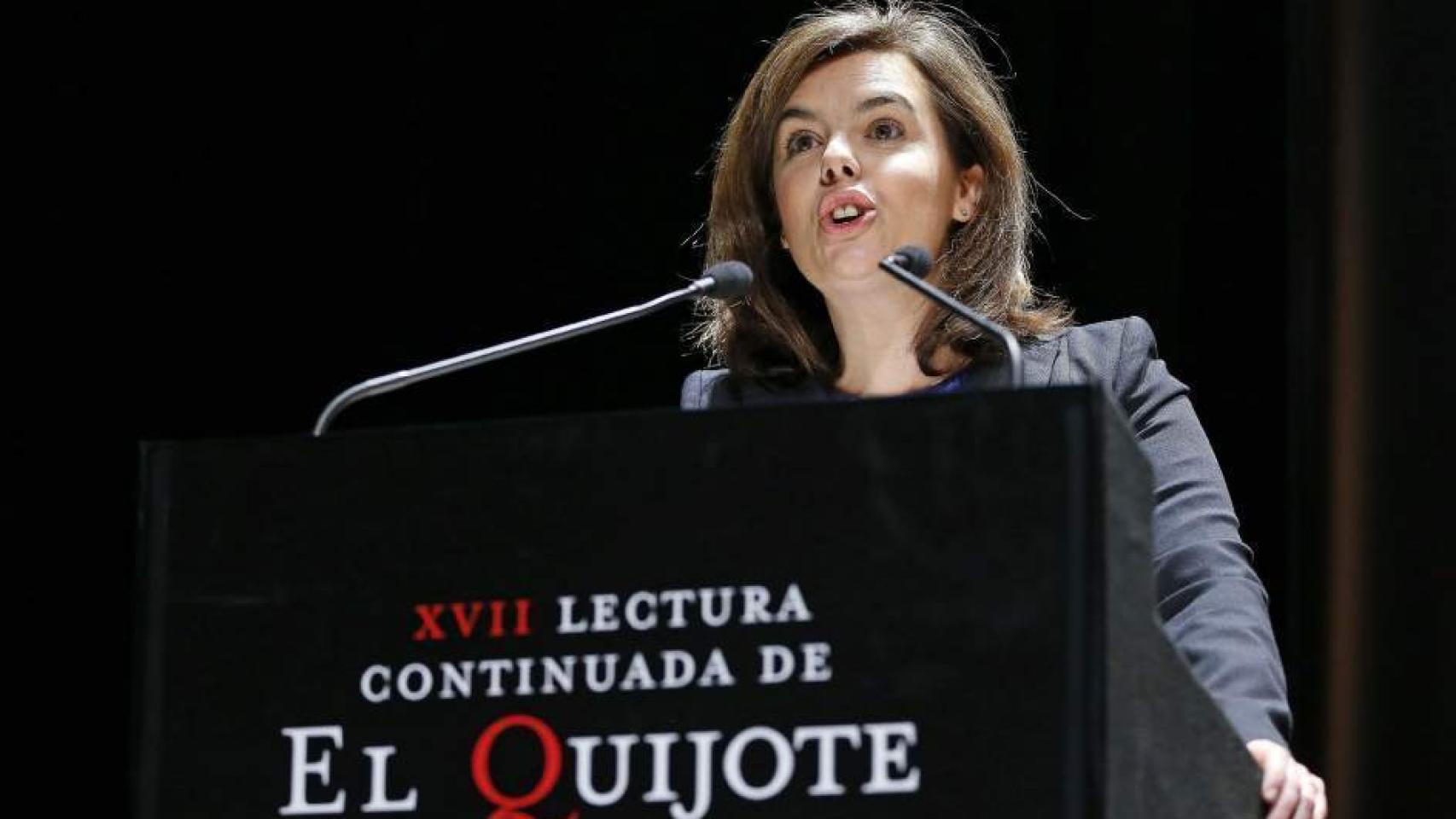 Soraya Sáenz de Santamaría en la XVII lectura continuada de El Quijote.