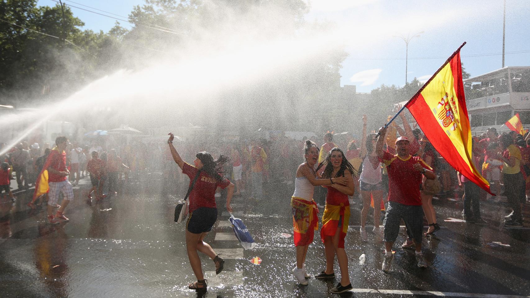Celebración en Madrid el 2 de julio de 2012 tras la victoria en la Euro.