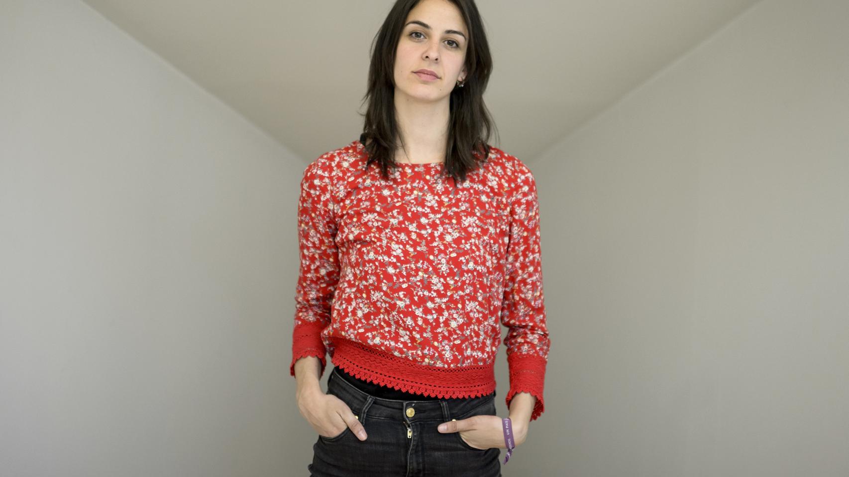 Rita Maestre en Cibeles, sede del Ayuntamiento.