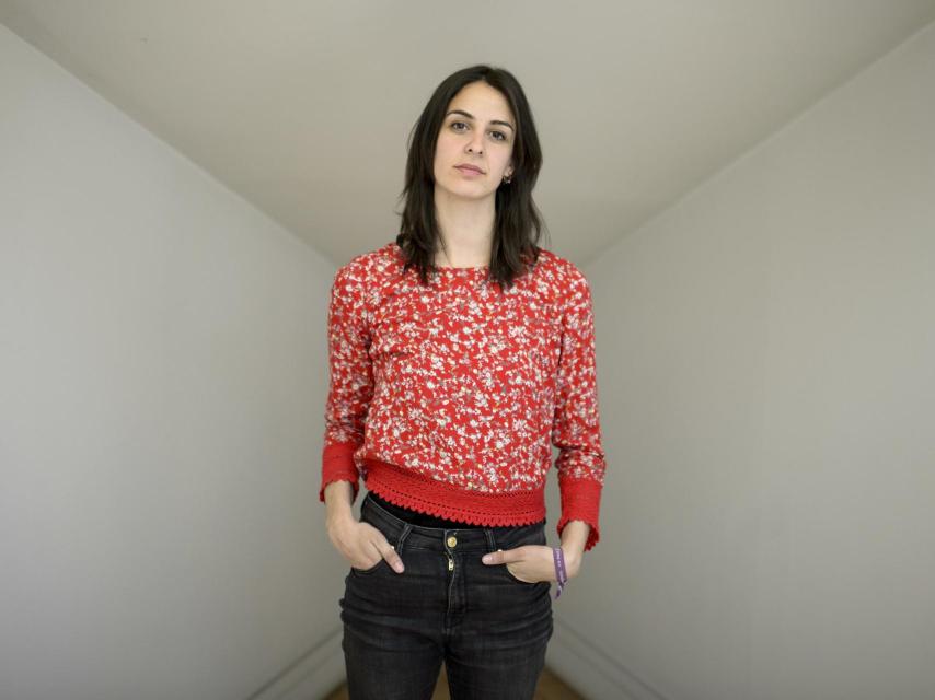 Rita Maestre en Cibeles, sede del Ayuntamiento.