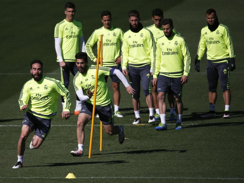 Entrenamiento del Real Madrid en Valdebebas.