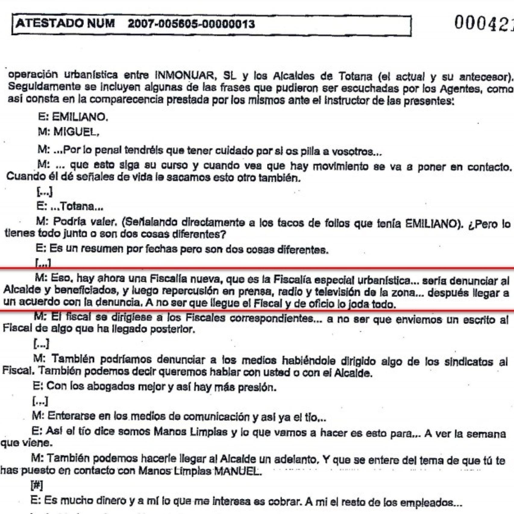 Conversación grabada por la UCO en 2007.