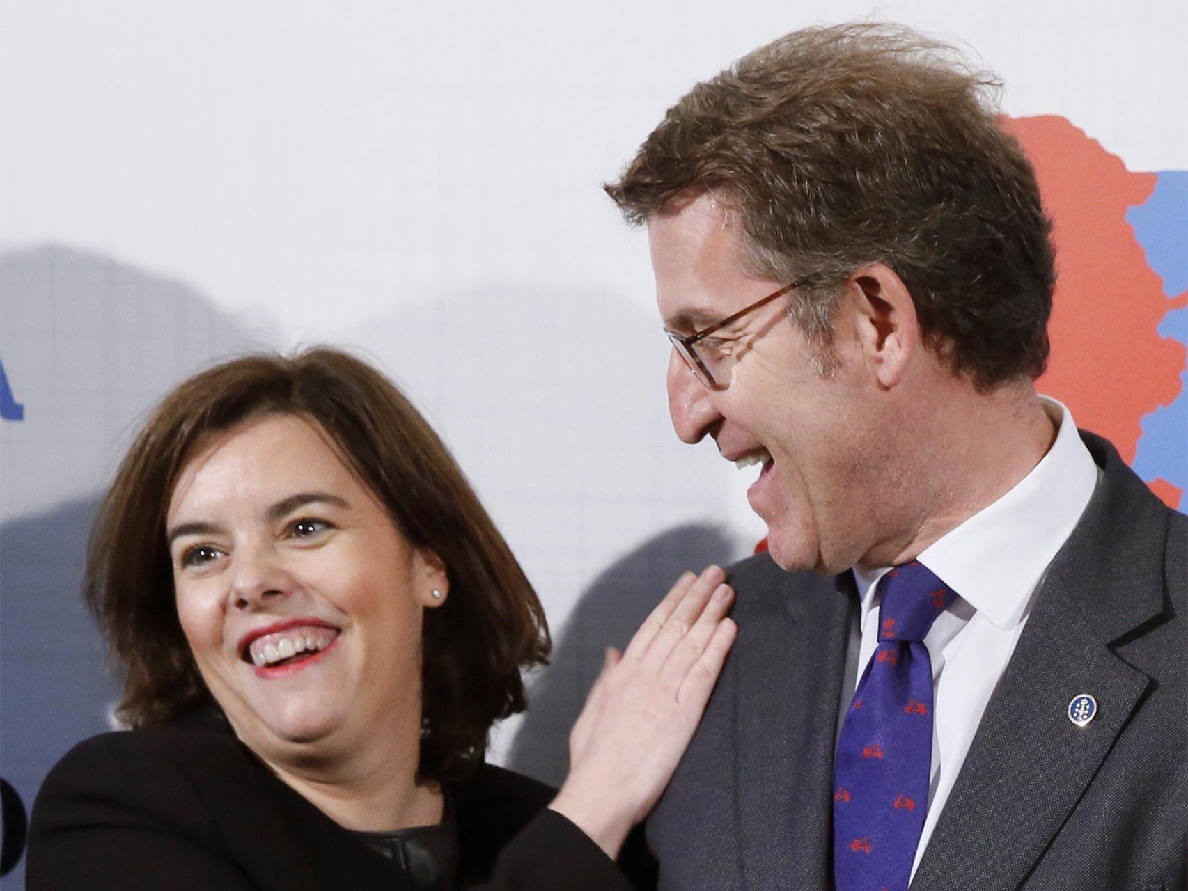 Saenz de Santamaria y Feijoó, a su llegada al acto organizado por El Mundo.