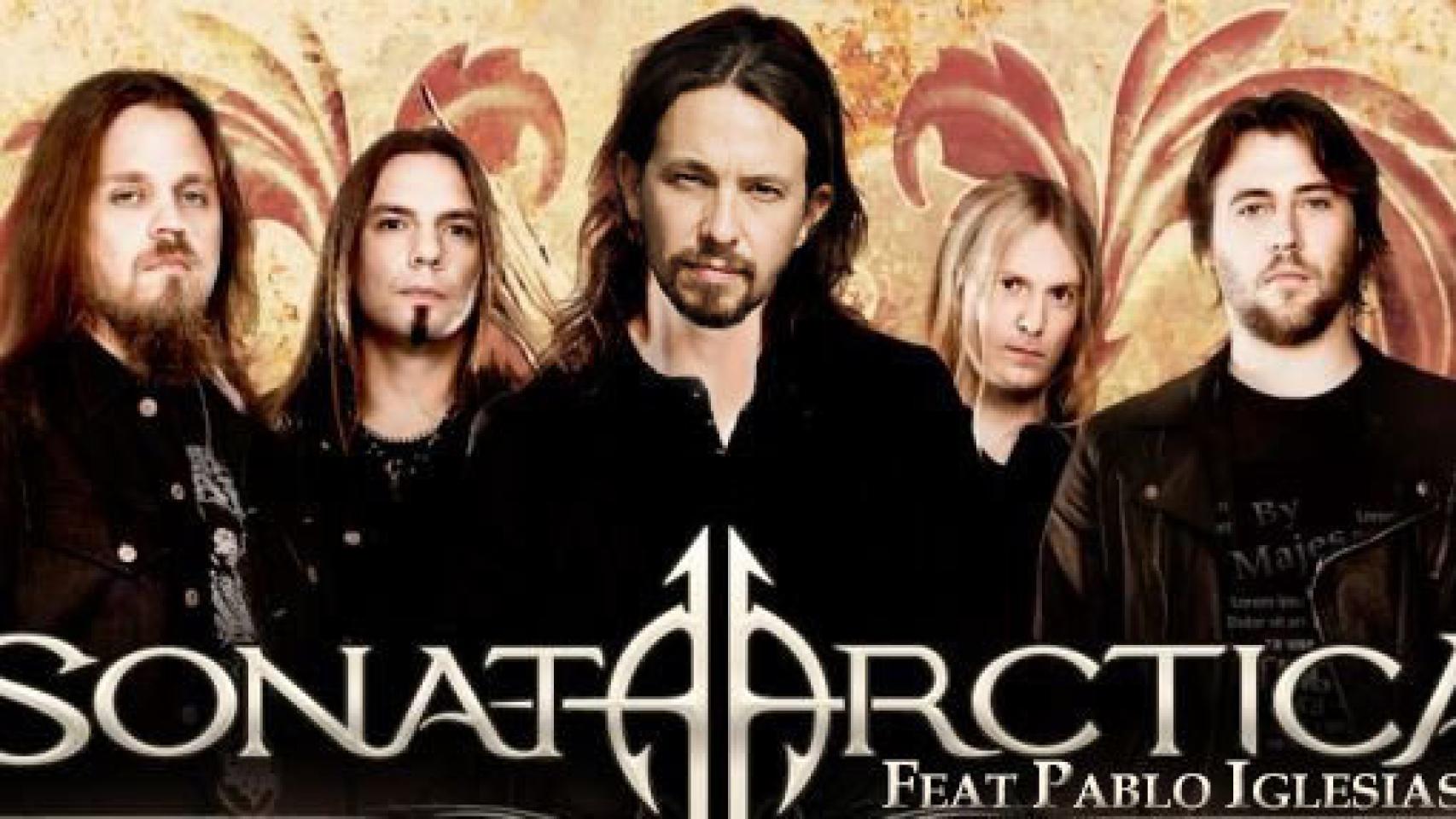 Pablo Iglesias en un fotomontaje como líder de Sonata Arctica