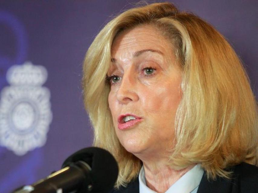 Dancausa durante una rueda de presna con la Policía