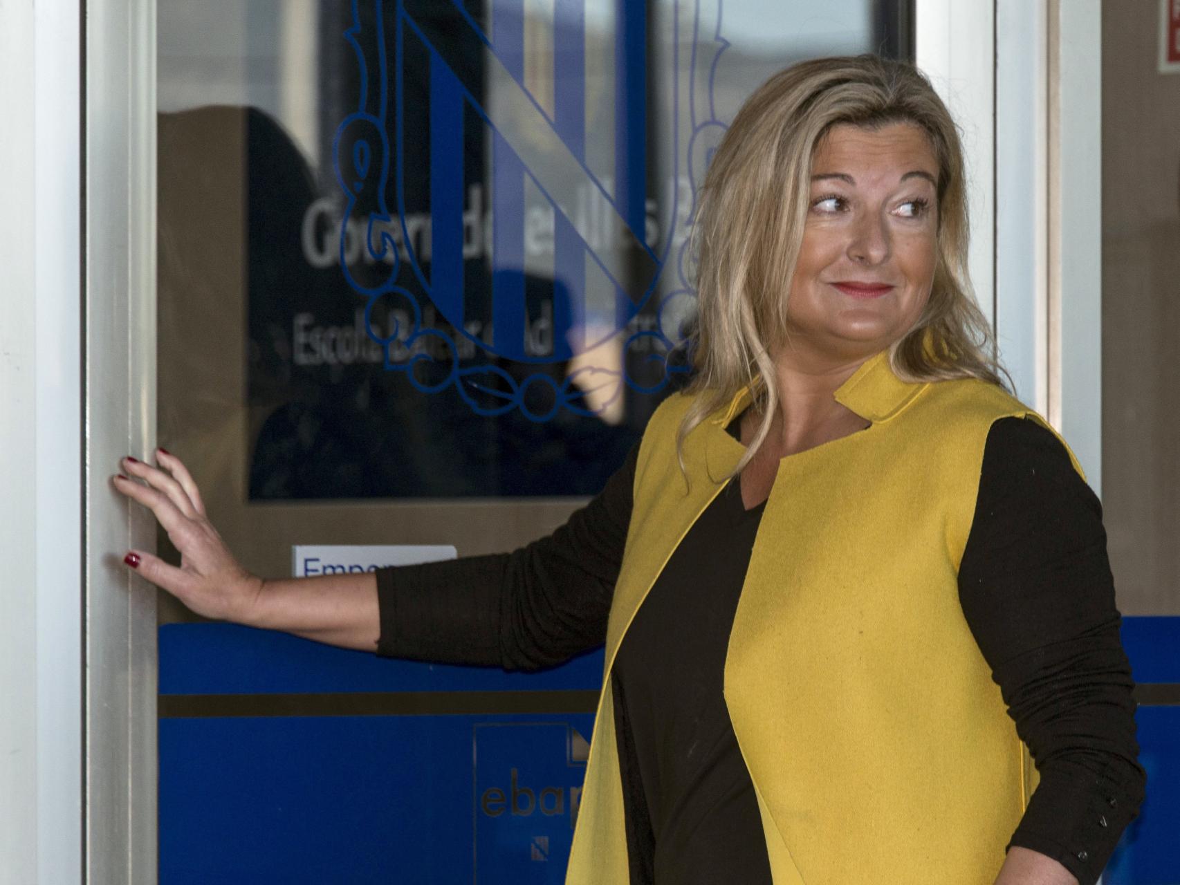 Virginia López Negrete, antes de una sesión del caso Nóos.