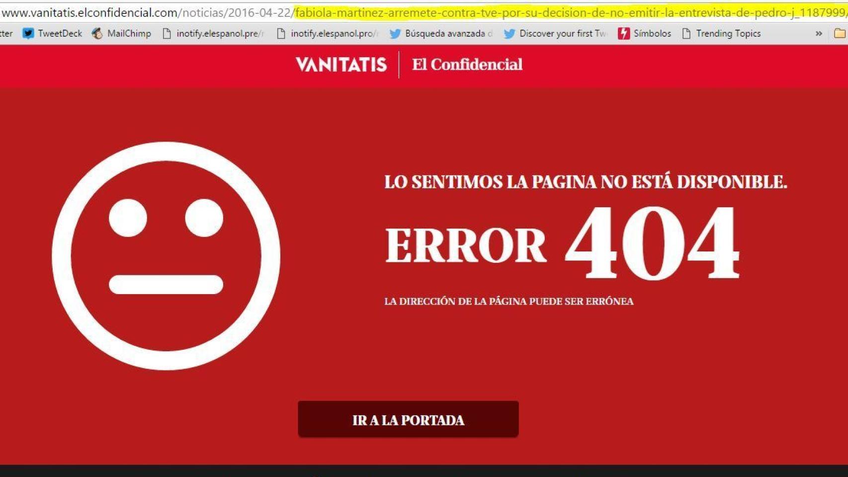 La url de la noticia pasa a dar error.