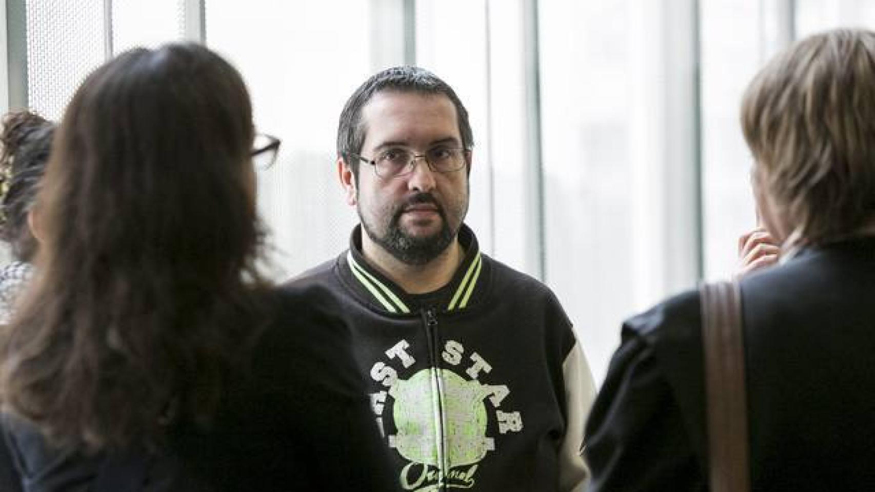 El acusado, en la Audiencia de Zaragoza durante el juicio.
