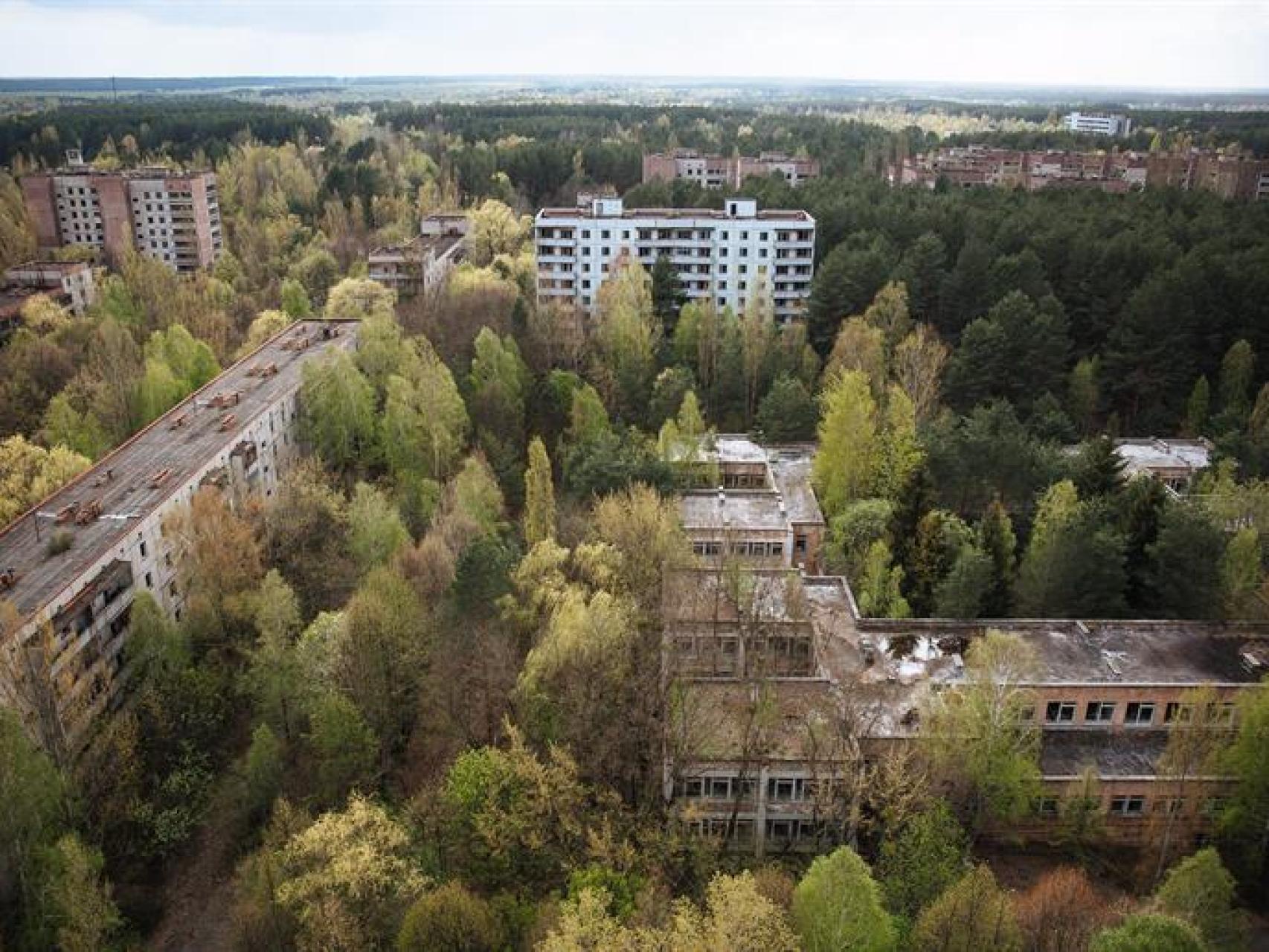 Aspecto actual de Pripiat, la ciudad más cercana.