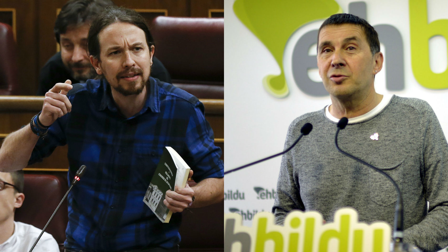 Pablo Iglesias y Arnaldo Otegi.