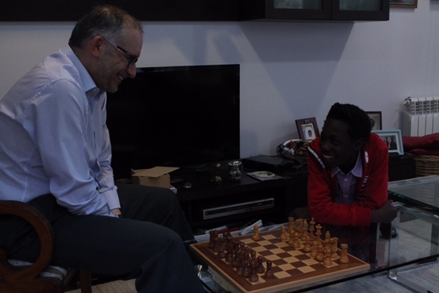 Alejandro con su hijo Nacho.