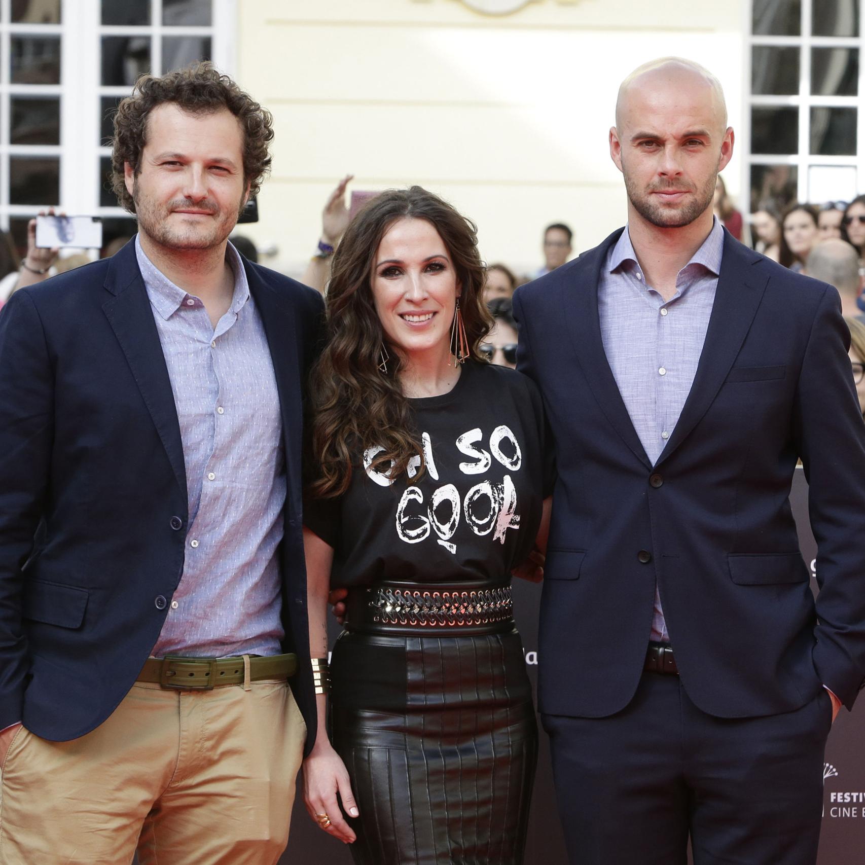 La cantante Malu, Curro Sánchez Varela, Telmo Iragorri durante el estreno del musical