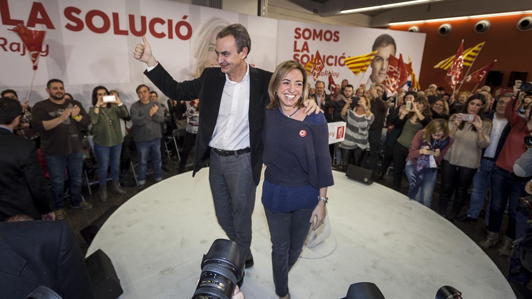 El único mitin de Zapatero en Cataluña en la última campaña fue con Chacón.