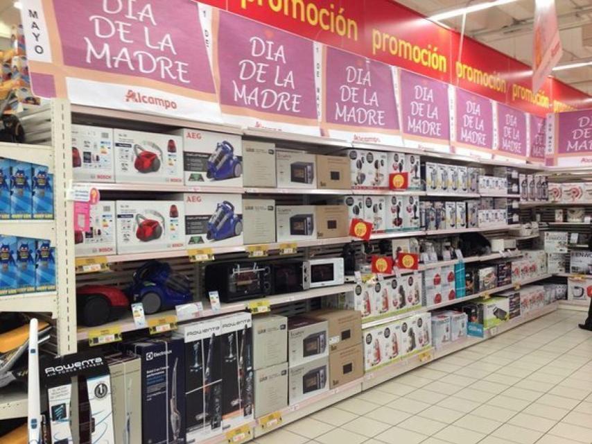 La imagen del lineal de electrodomésticos de Alcampo